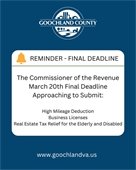 Commissioner of the Revenue - March 20th Final Deadline
