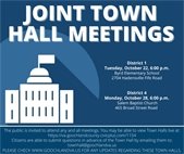 Joint Town Hall Meetings - District 1 on Oct. 22 and District 4 on Oct. 28
