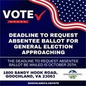 Deadline to request an absentee ballot