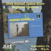26th Annual James River Regional Cleanup will be held on September 13th at Tucker Park