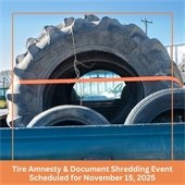 Tire Amnesty & Document Shredding Event Scheduled for November 15, 2025