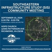 Southeastern Infrastructure Study (SIS) Community Meeting to be held on September 10