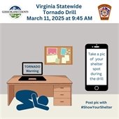 Virginia Statewide Tornado Drill - Goochland County - March 11th at 9:45 AM