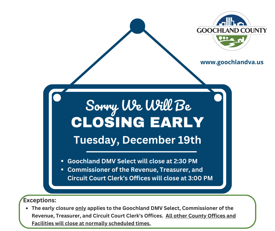 Early Office Closures Dec. 19 2023