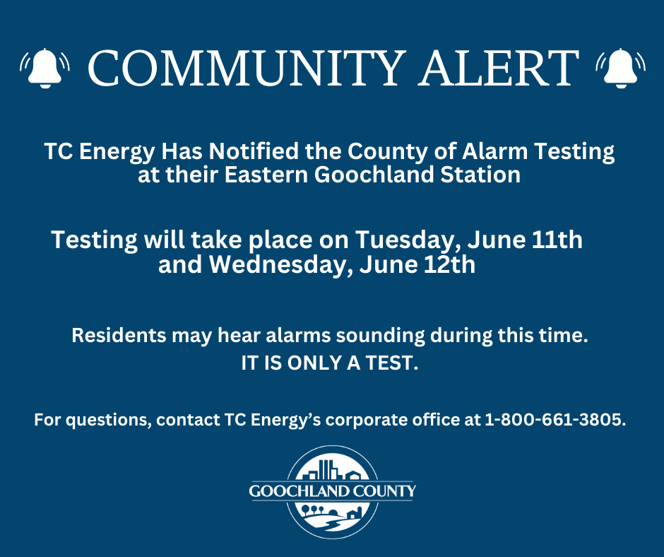 TC Energy testing Alarms at Their Compressor Station in Eastern Goochland 