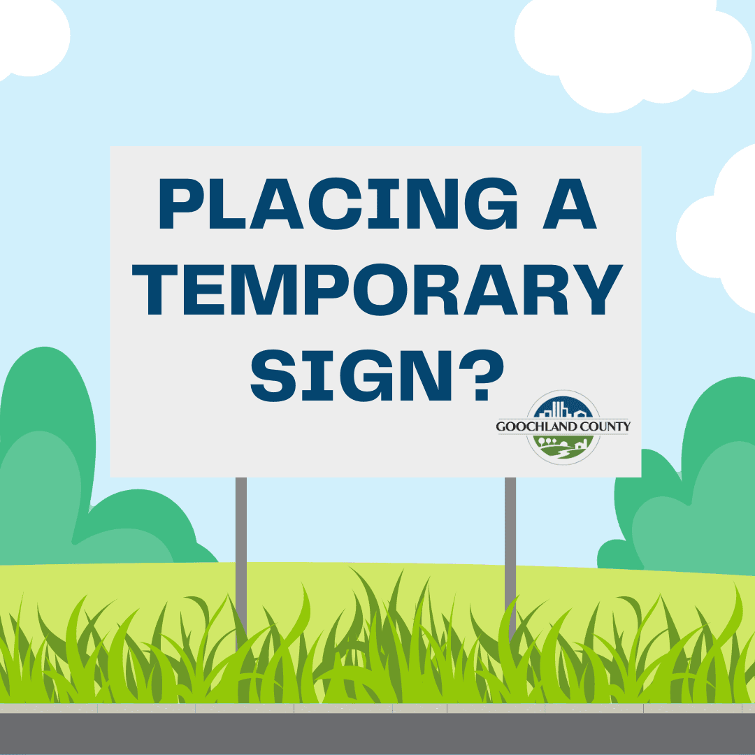 Placing a temporary sign 