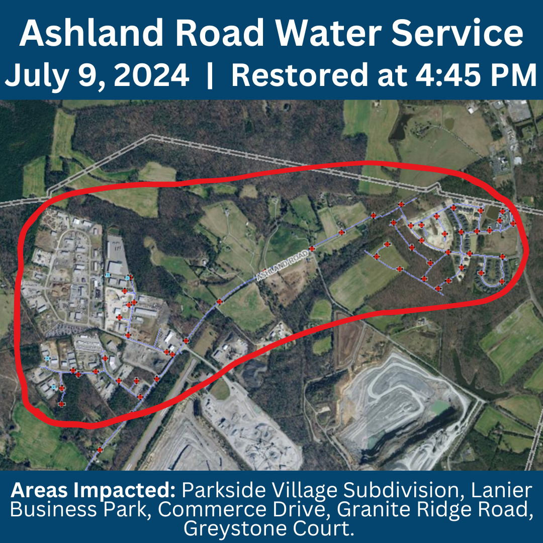 Ashland Road Water Service Restored