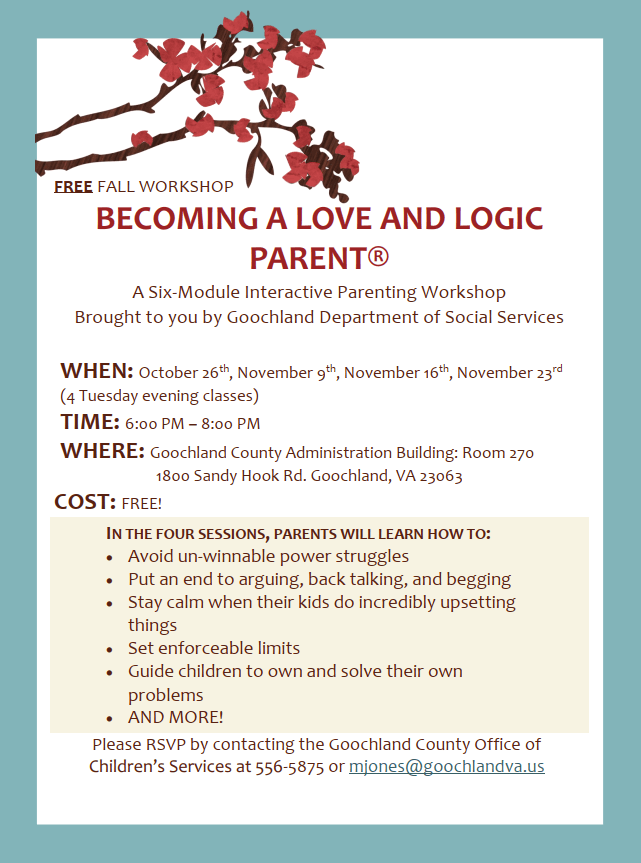 Goochland County - Becoming a Love and Logic Parent - Oct and Nov 2021