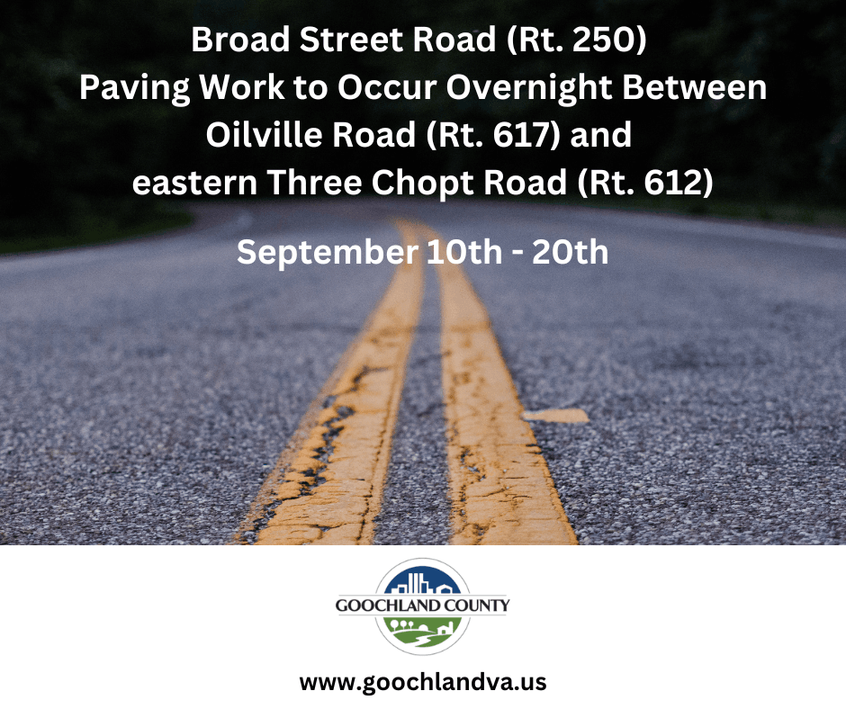 Broad Street Road - Paving Work September 2023