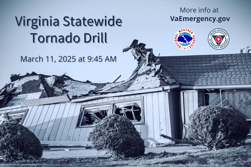 VDEM Virginia Statewide Tornado Drill - March 11 2025