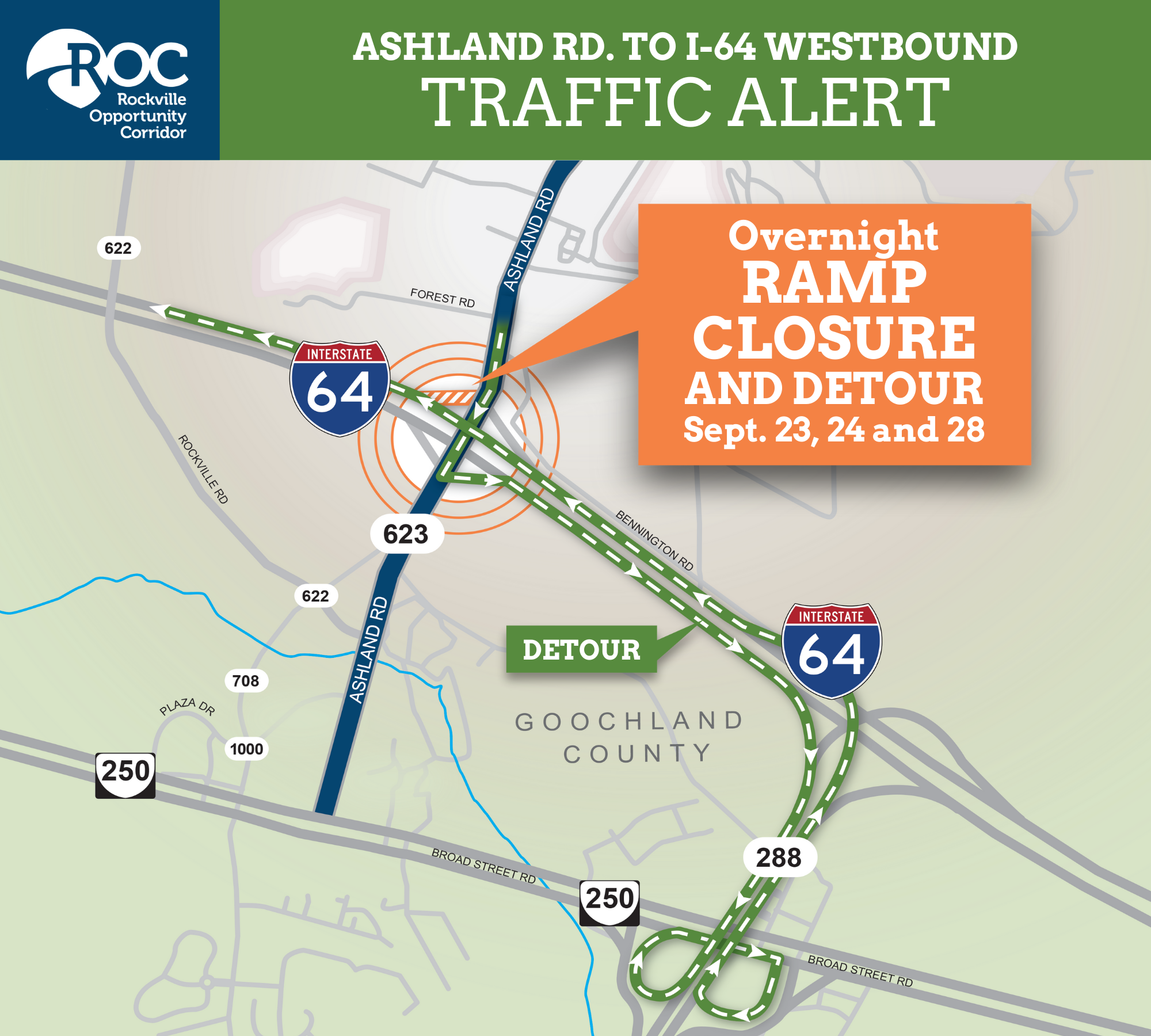ROC Ramp Closed-Construction Detour Map2 with Header1