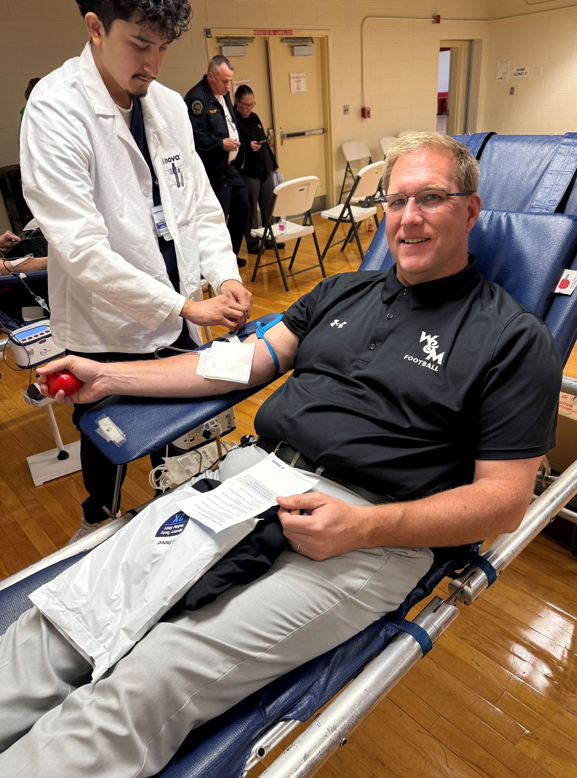 Dr. Raley Giving Blood