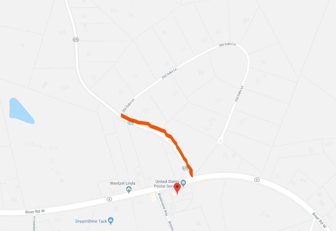 Old Oaks Lane utility project - Cardwell Rd - Old Oaks Lane